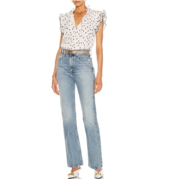 Ganni pleated Georgette top size US 4 - Picture 10 of 12